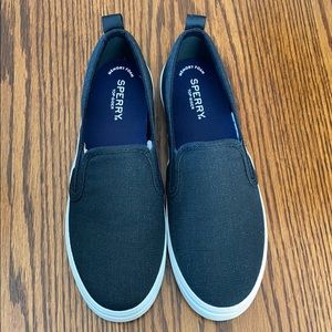 Black/glitter sperry’s